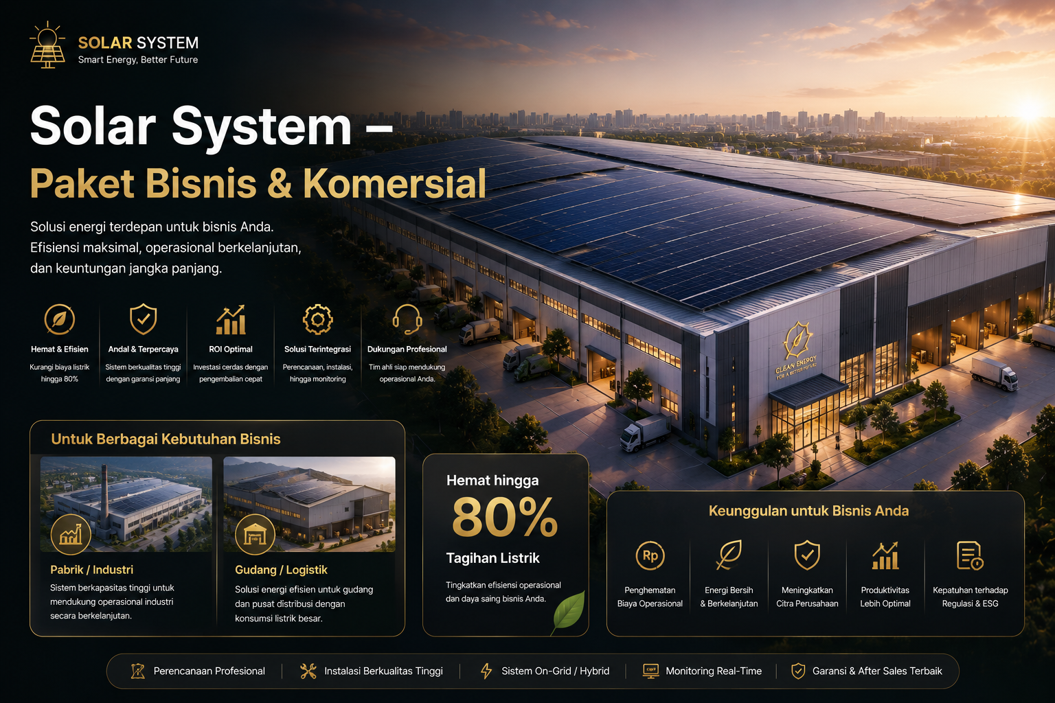 Solar System - Paket Bisnis & Komersial ( Pabrik / Industri dan Gudang )