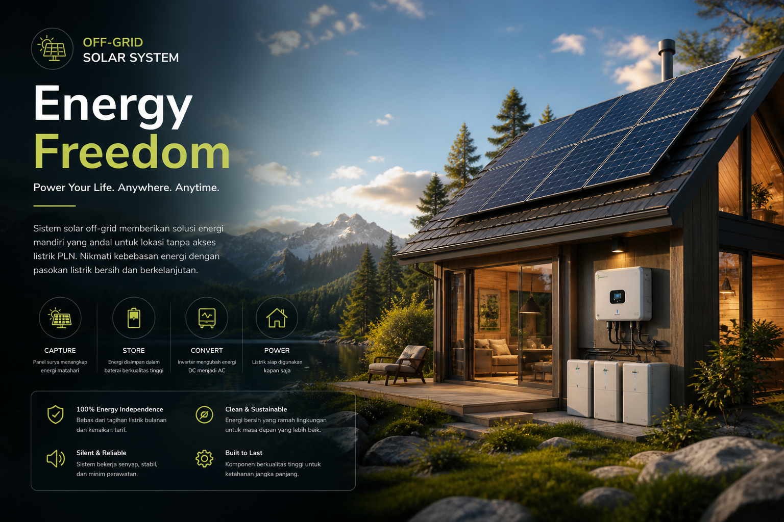solar system on grid off grid Jakarta